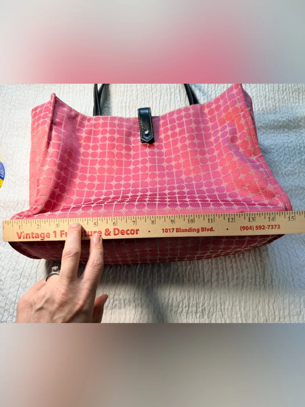 Kate Spade Women's Pink Tote Bag with Black Trim
